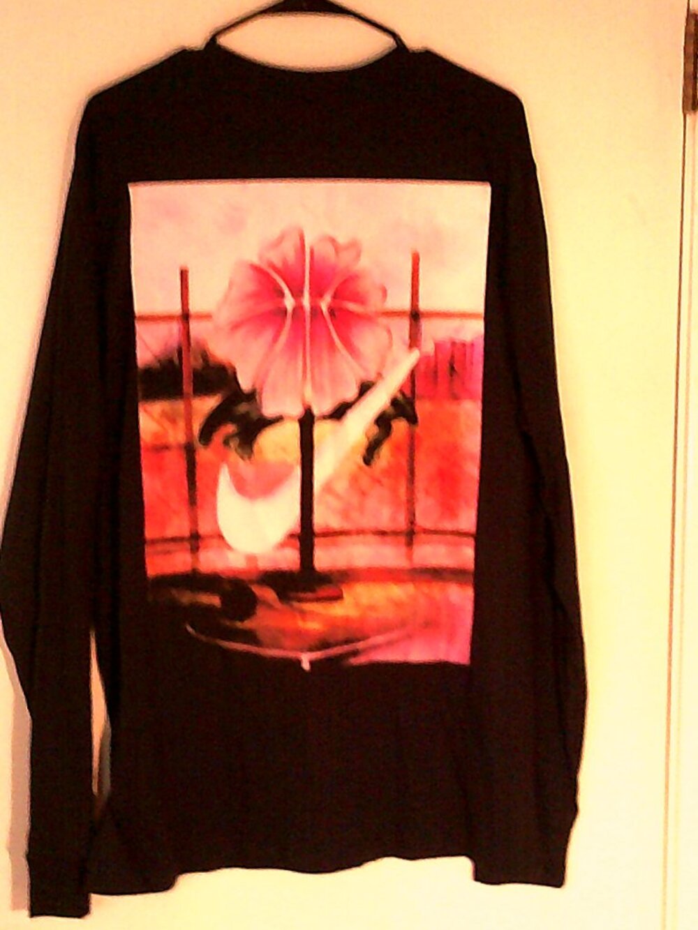 NEW NIKE BASKETBALL "Flower Blossom LS Tee" MEN'S BLACK T-SHIRT XL IH4129-010